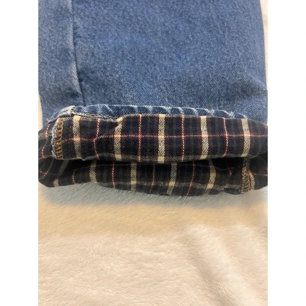 Vintage LL Bean Mens 33x32  Natural Fit Straight Flannel Lined Denim Jeans
